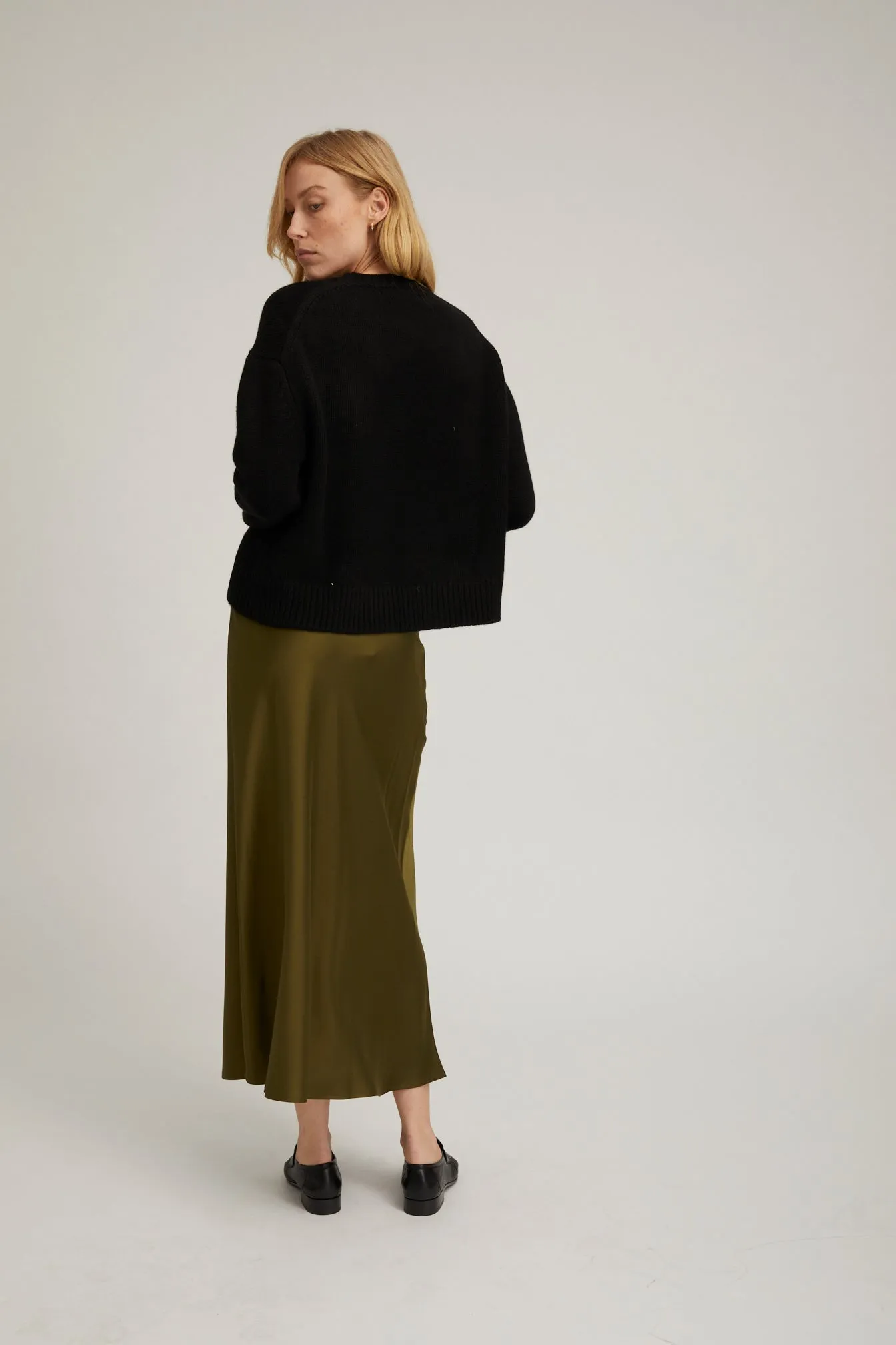 Moss Silk Bias Maxi Skirt sold by SPRWMN product image thumbnail 5