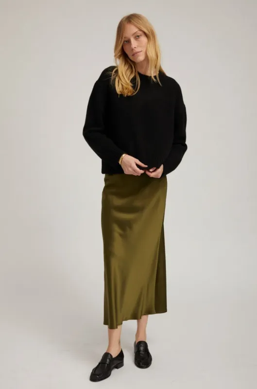 Moss Silk Bias Maxi Skirt sold by SPRWMN