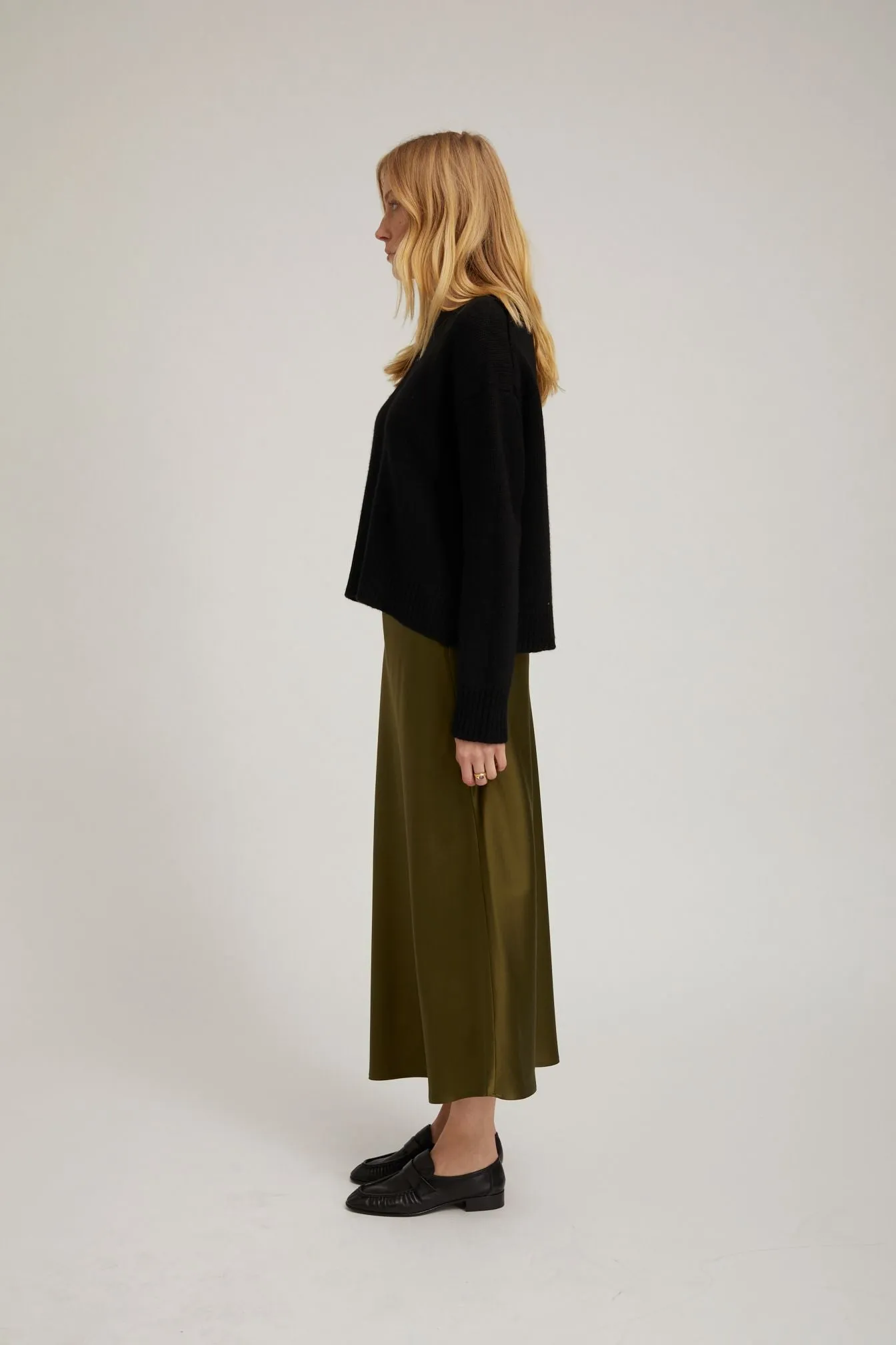 Moss Silk Bias Maxi Skirt sold by SPRWMN product image thumbnail 4