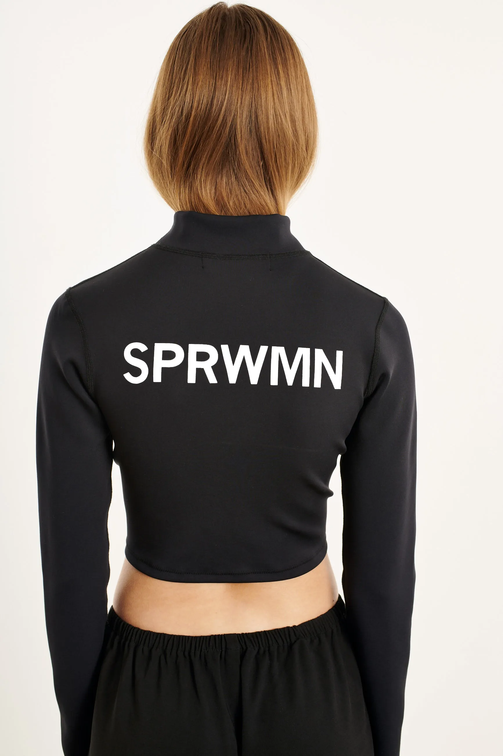 Black Back Logo Cropped Rashguard sold by SPRWMN product image thumbnail 3