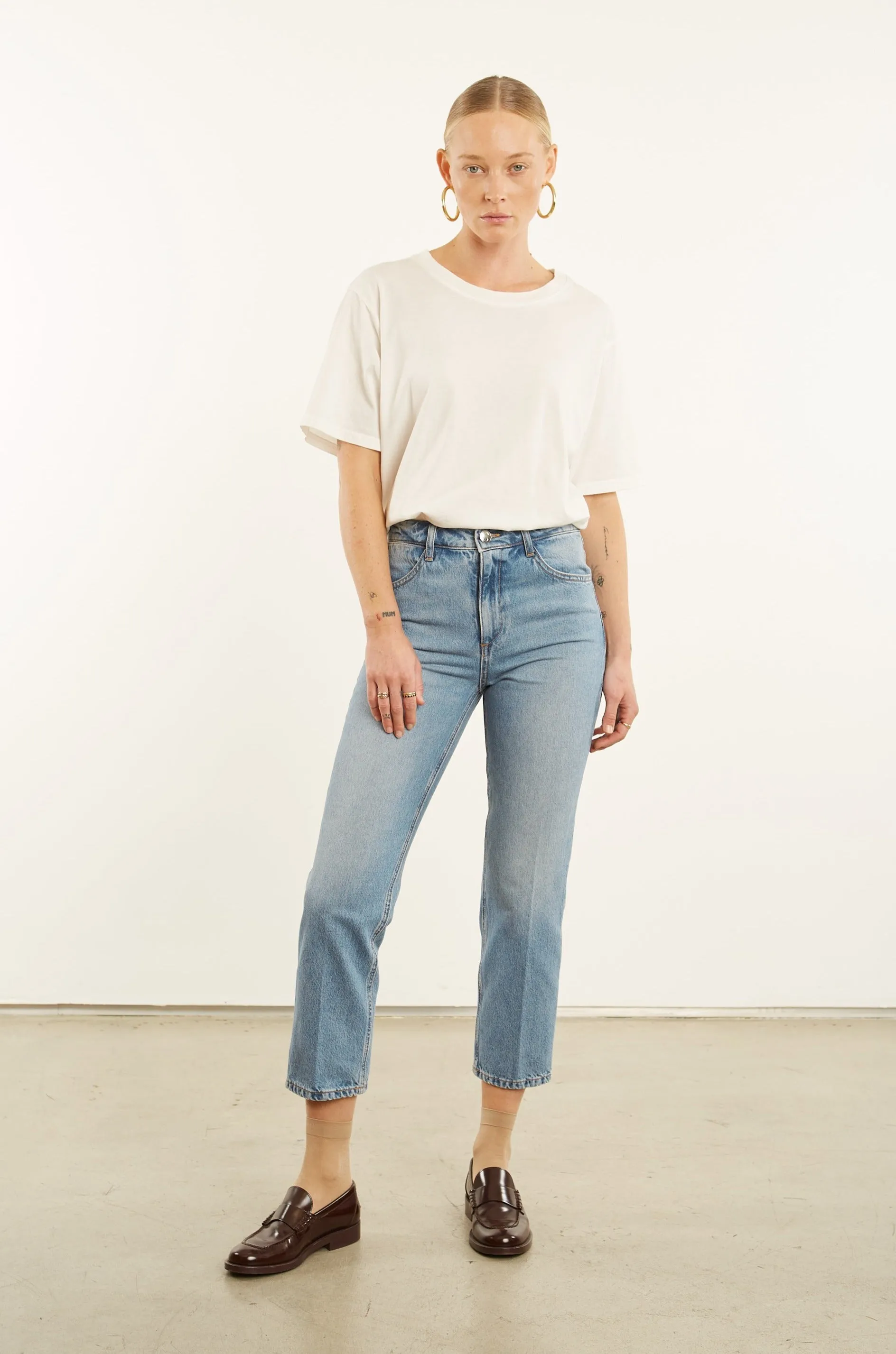 Paradis Crop Straight Leg Denim sold by SPRWMN