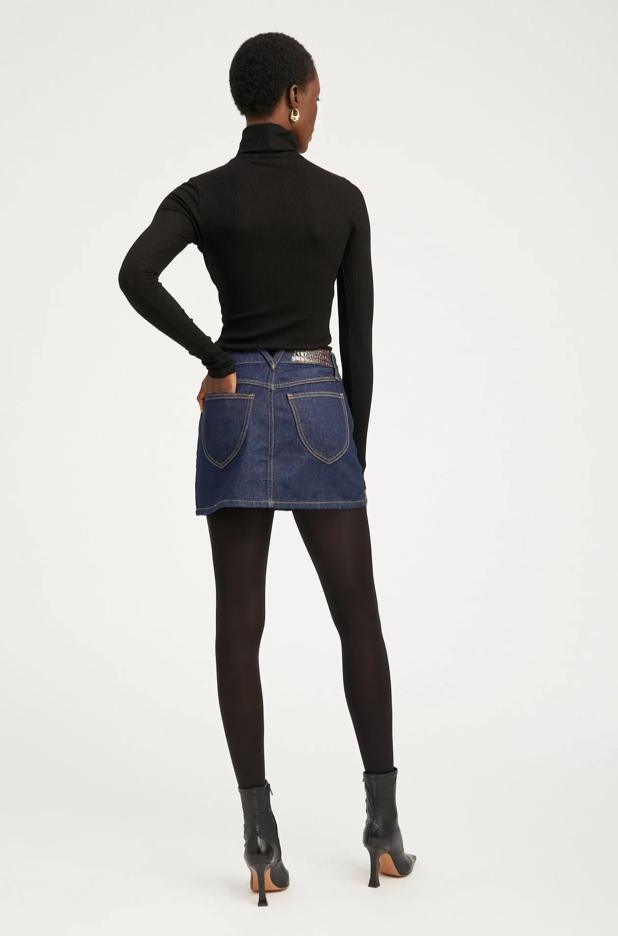 Jane Denim A-Line Mini Skirt sold by SPRWMN product image thumbnail 4
