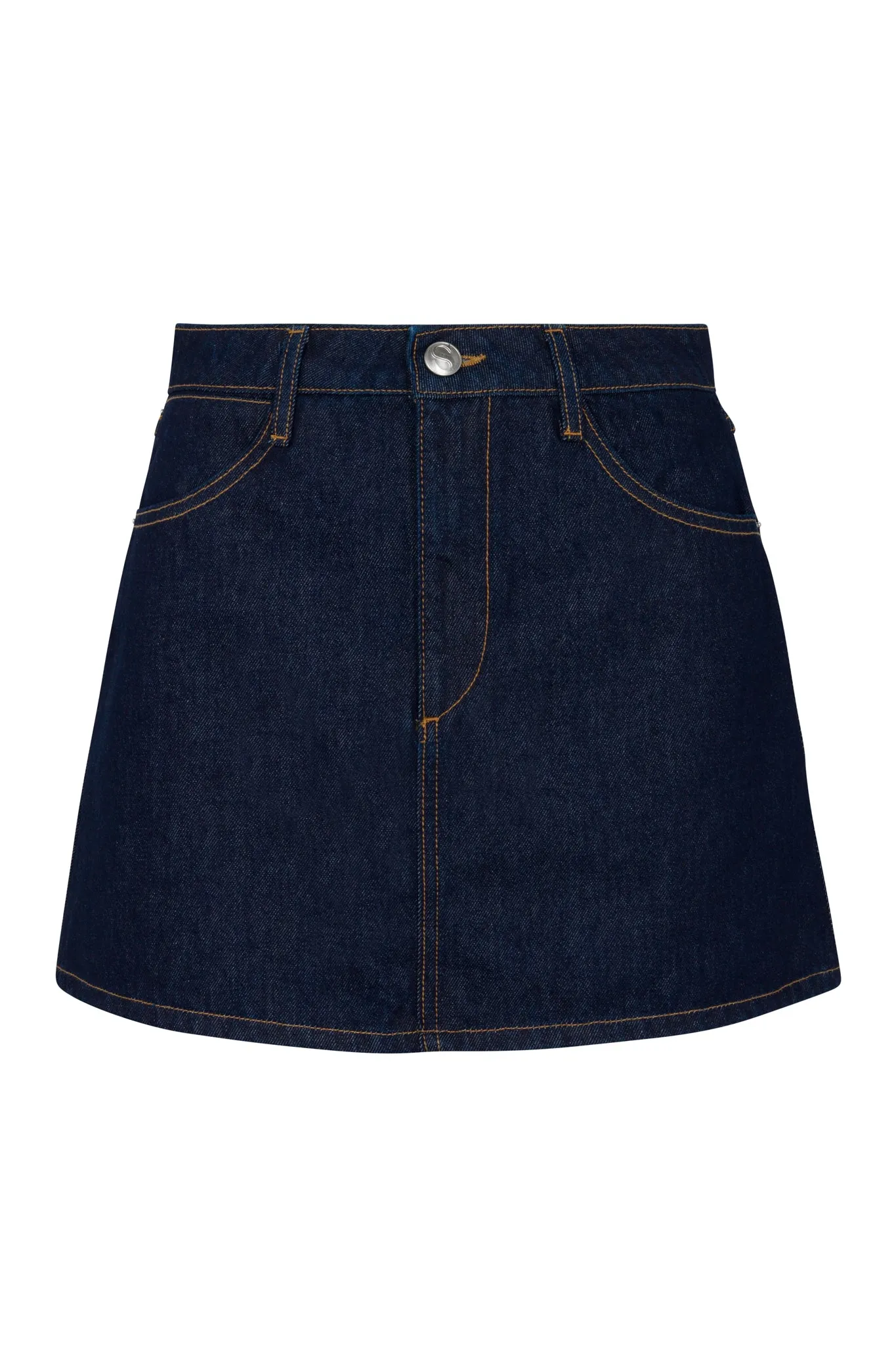 Jane Denim A-Line Mini Skirt sold by SPRWMN product image thumbnail 2