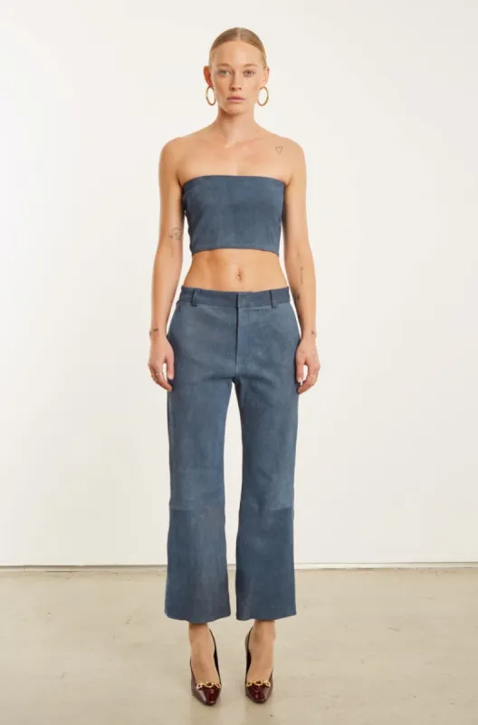 Denim Suede Cropped Trousers sold by SPRWMN