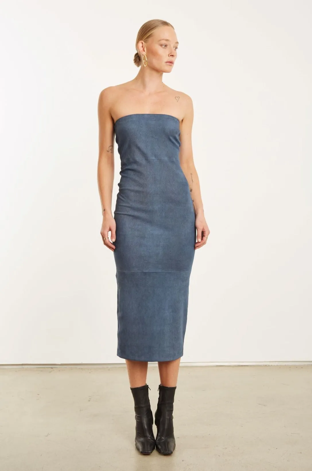 Denim Suede Tube Dress sold by SPRWMN product image thumbnail 2