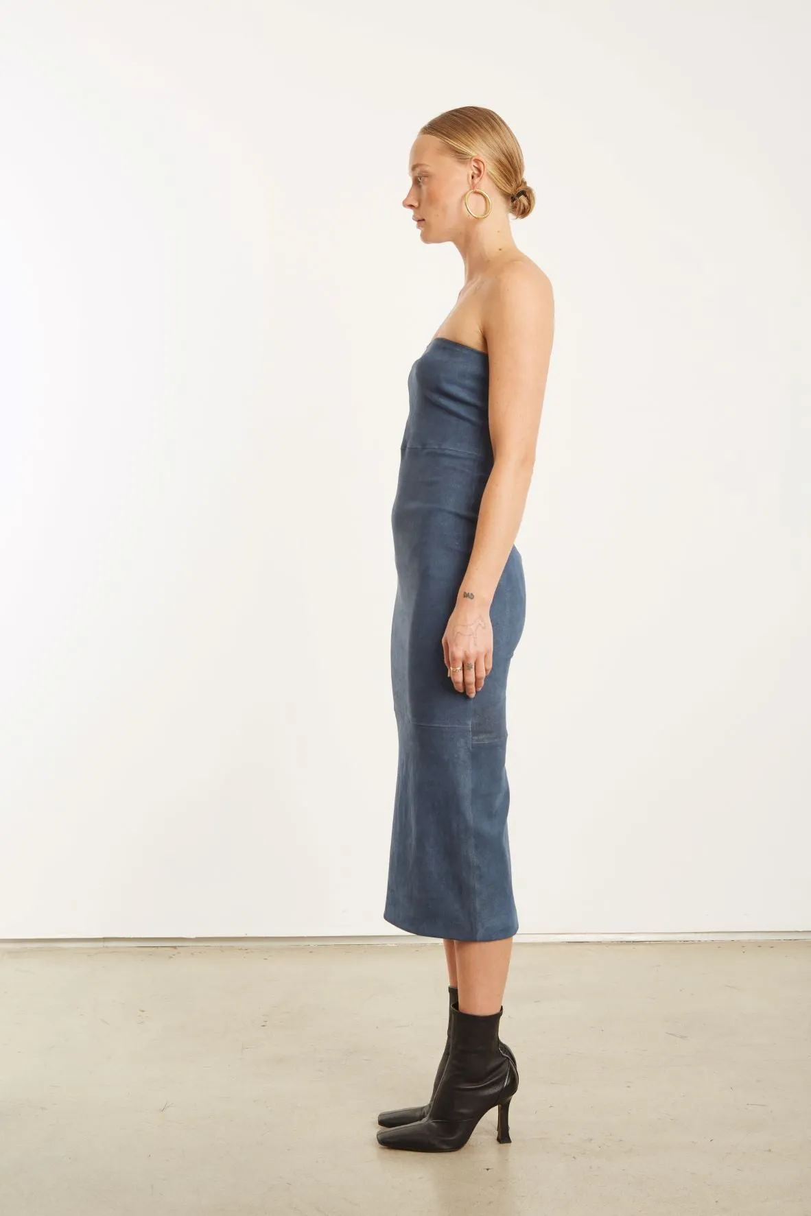 Denim Suede Tube Dress sold by SPRWMN product image thumbnail 3