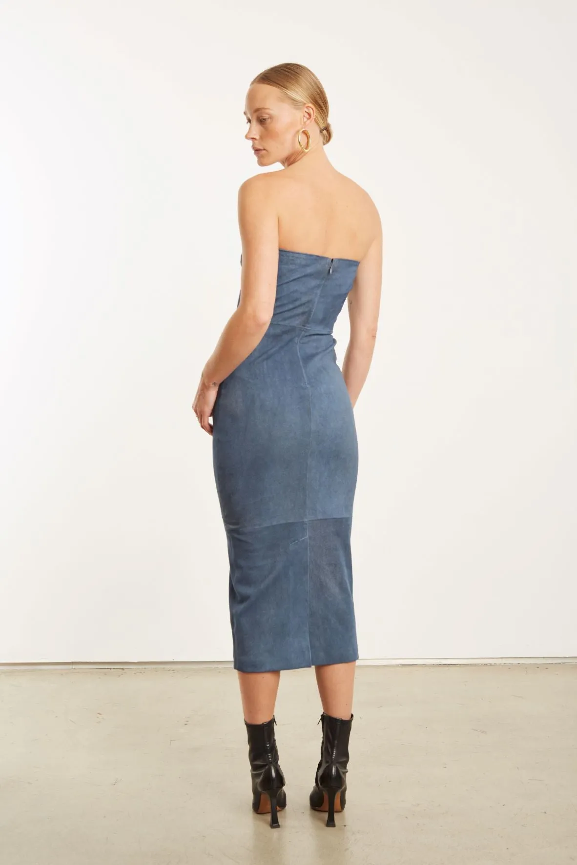 Denim Suede Tube Dress sold by SPRWMN product image thumbnail 4