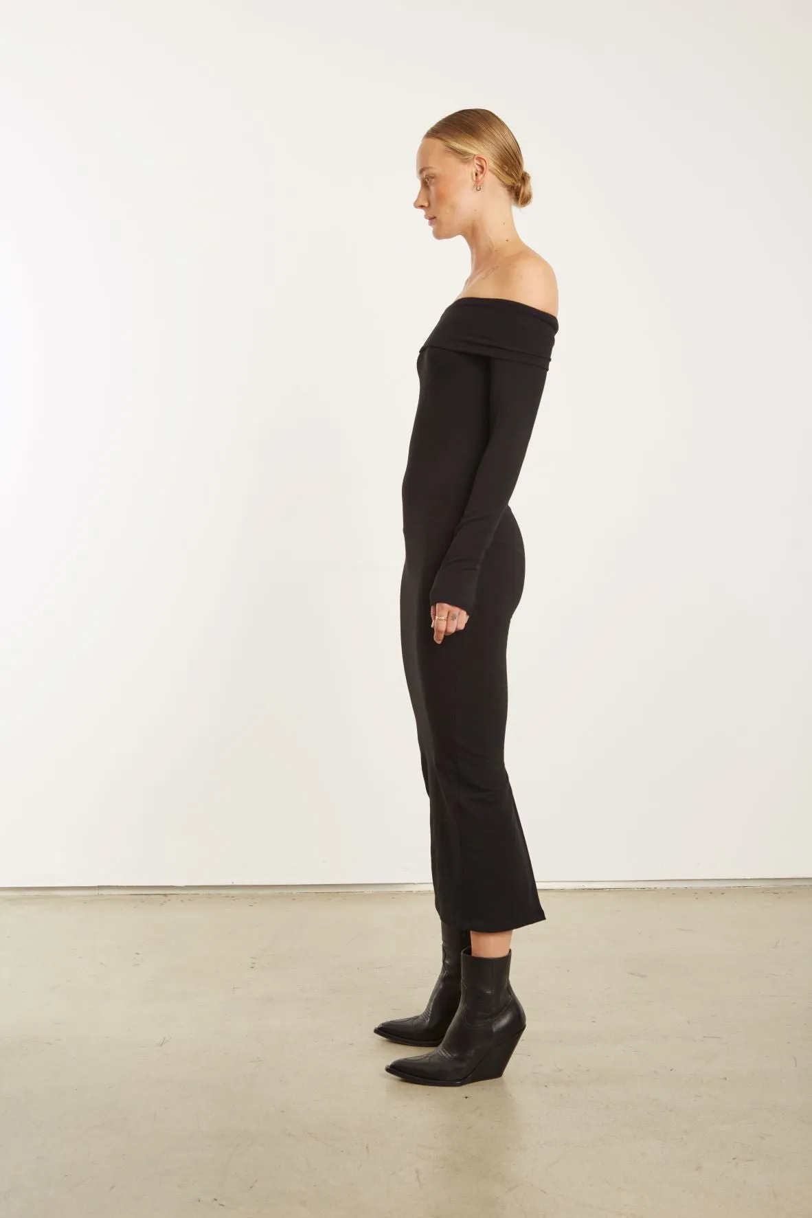 Black City Off Shoulder Dress sold by SPRWMN product image thumbnail 5