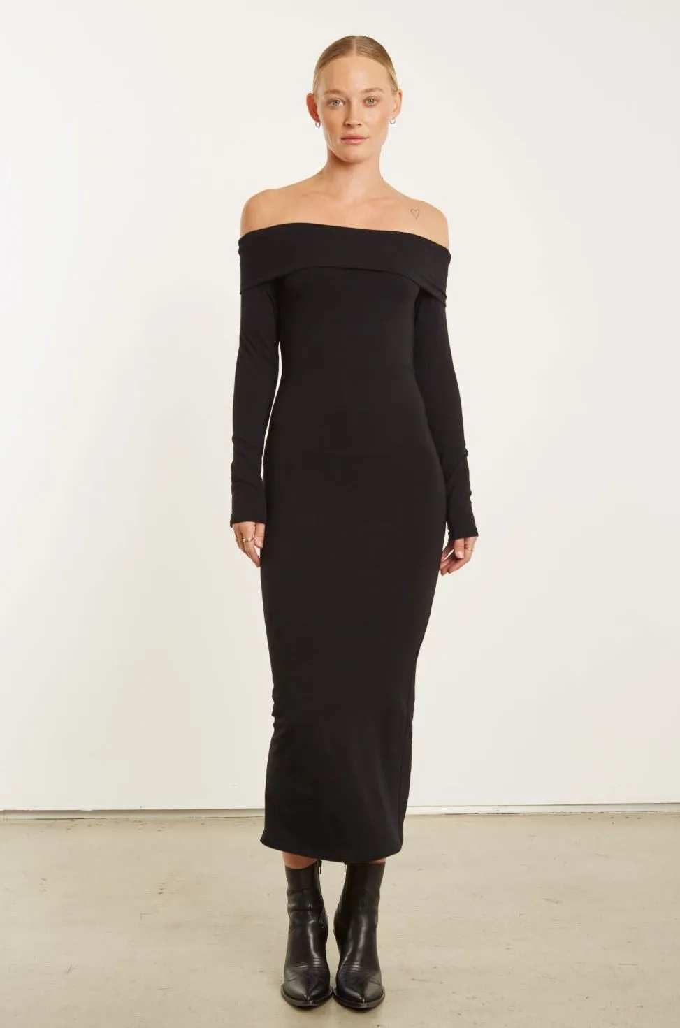 Black City Off Shoulder Dress sold by SPRWMN product image thumbnail 4