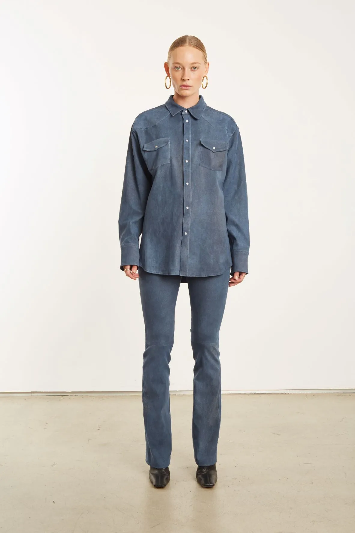 Denim Suede Micro Flare sold by SPRWMN product image thumbnail 4