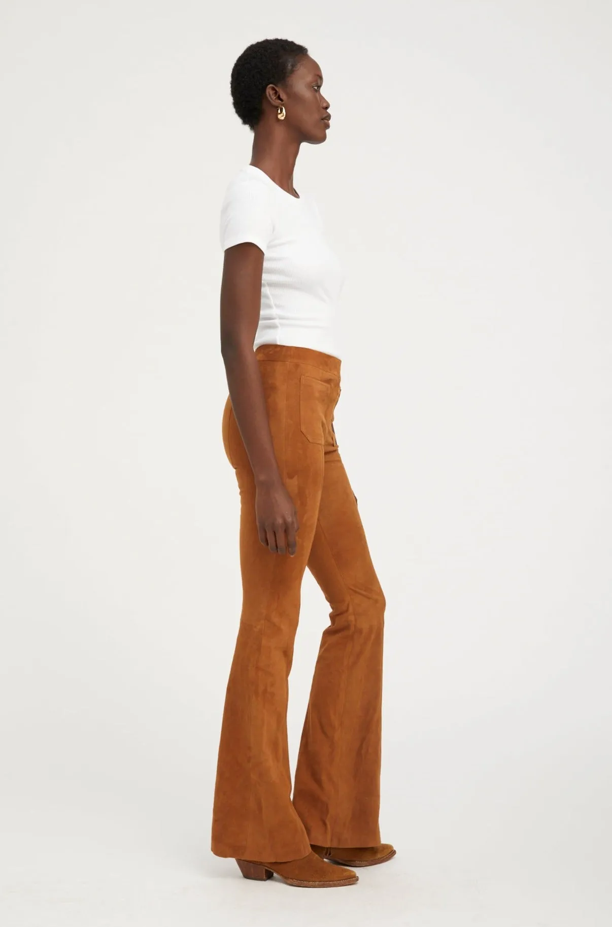 Suede Patch Pockets Super Flare Pants sold by SPRWMN product image thumbnail 3