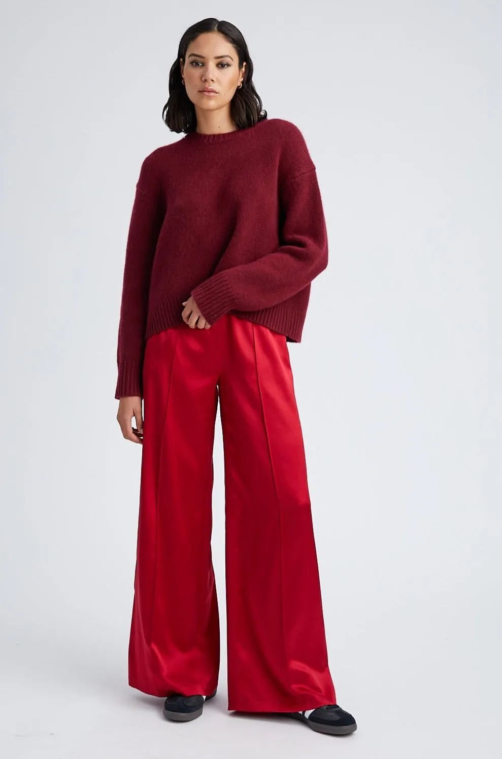 Scarlet Silk Wide Leg Pintuck Pants sold by SPRWMN