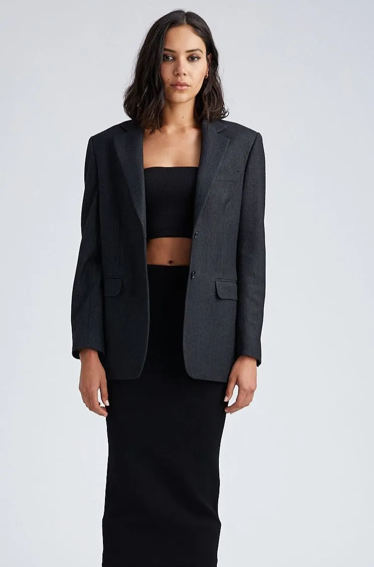 Charcoal Wool Oversized Blazer sold by SPRWMN product image thumbnail 2