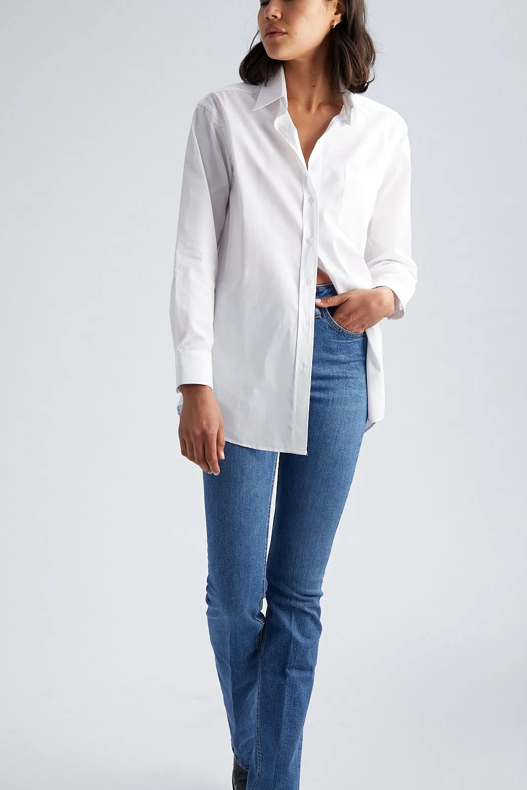 White Slim Fit Button Down With Pocket sold by SPRWMN product image thumbnail 4