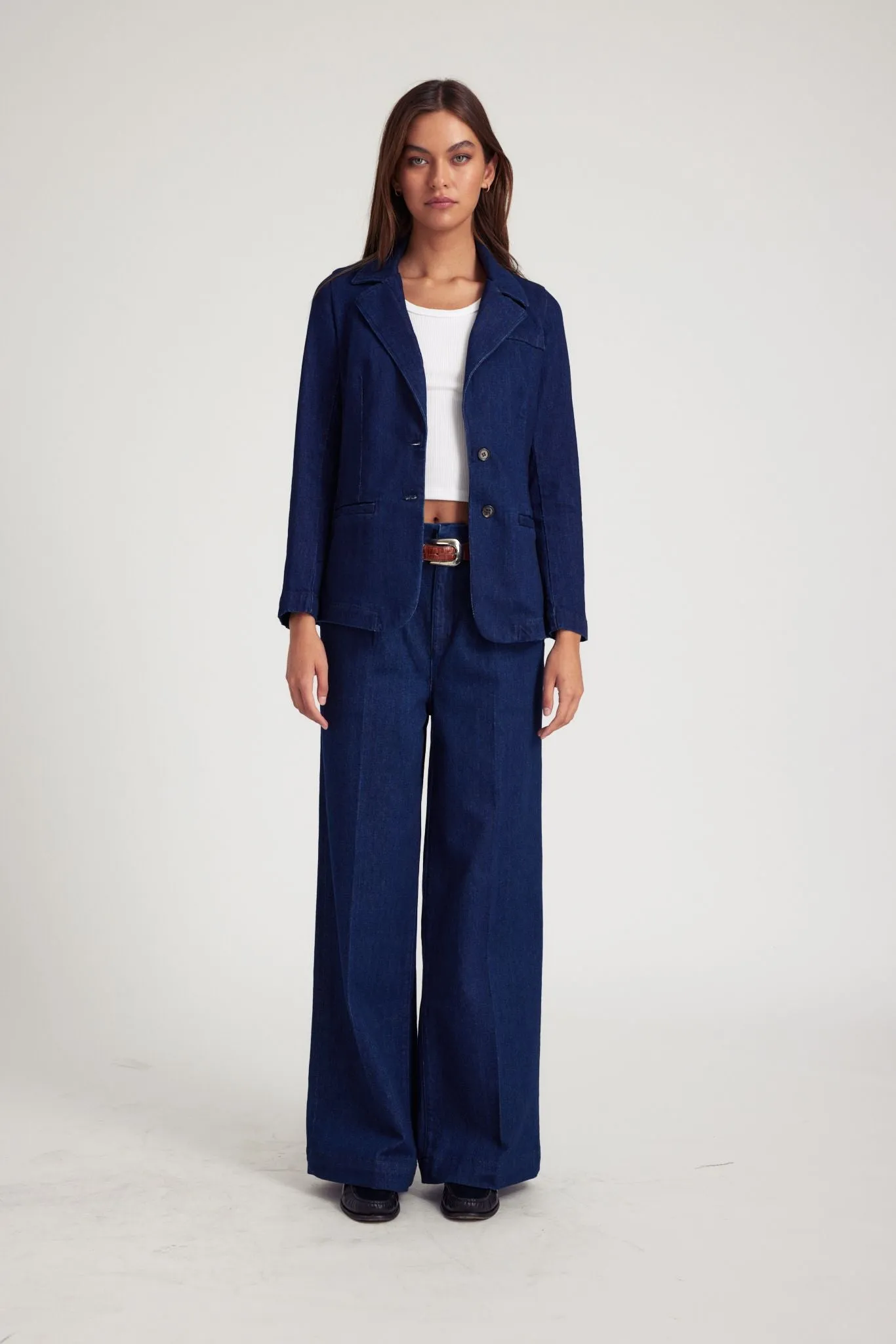 Denim Pleated Trousers sold by SPRWMN product image thumbnail 2