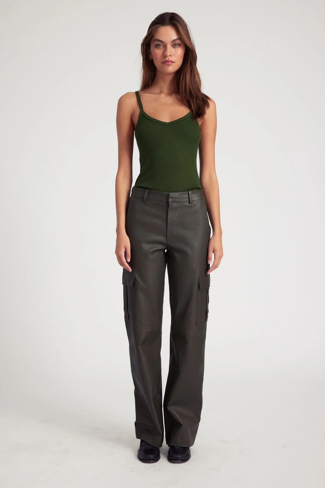 Cactus Leather Cargo Trousers sold by SPRWMN