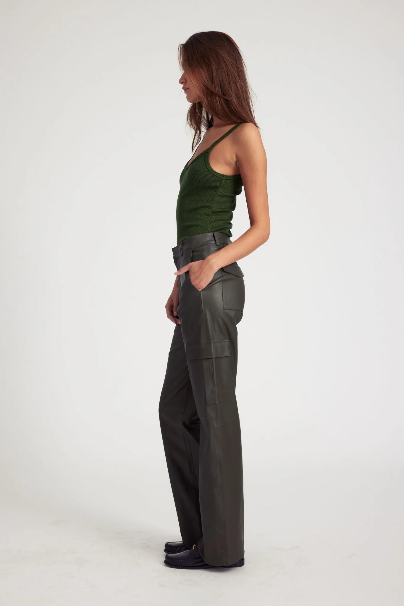 Cactus Leather Cargo Trousers sold by SPRWMN product image thumbnail 4