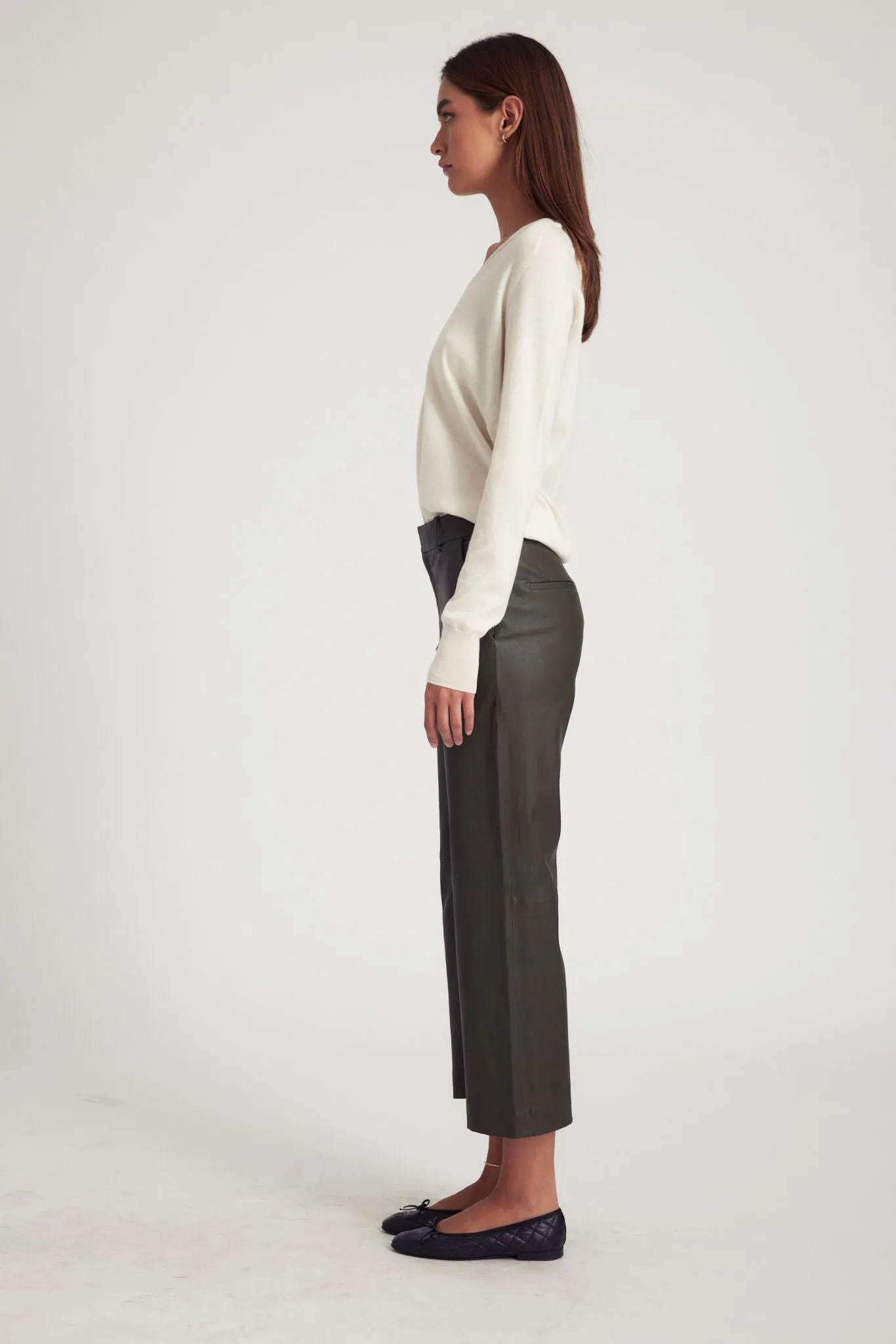 Cactus Leather Cropped Trousers sold by SPRWMN product image thumbnail 4