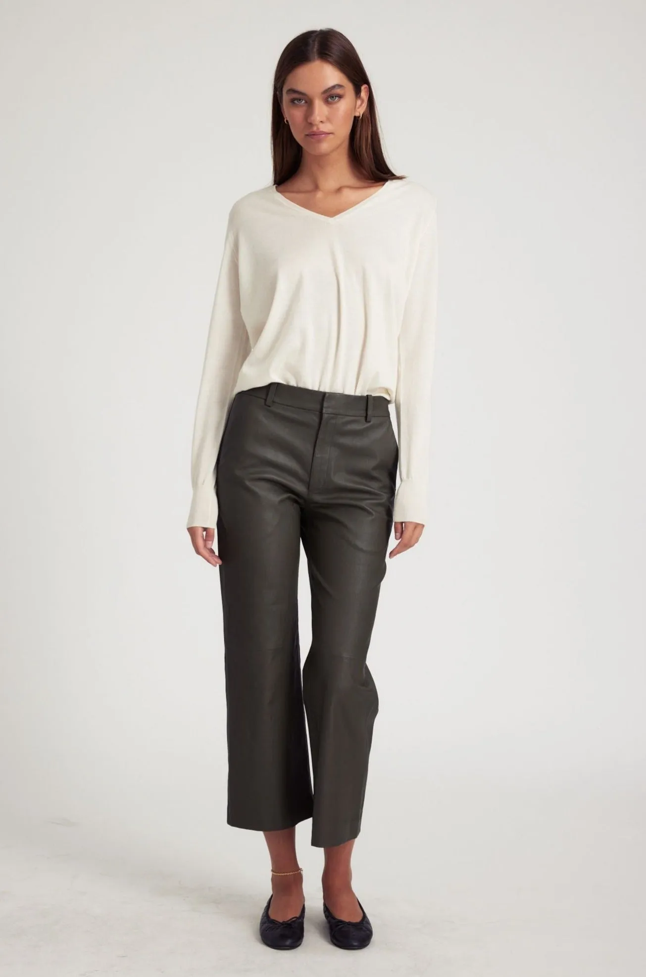 Cactus Leather Cropped Trousers sold by SPRWMN