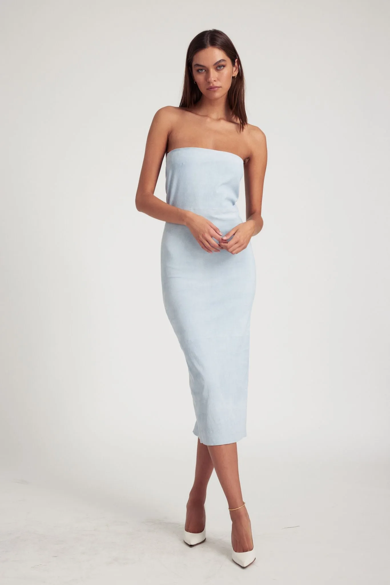 Sky Suede Tube Dress sold by SPRWMN product image thumbnail 3