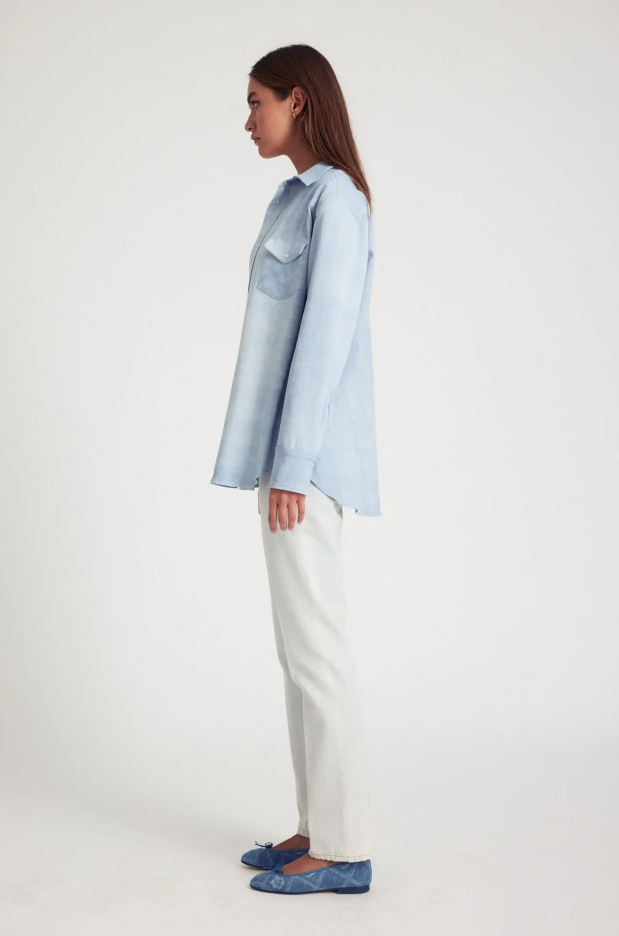 Sky Suede Western Button Down sold by SPRWMN product image thumbnail 3