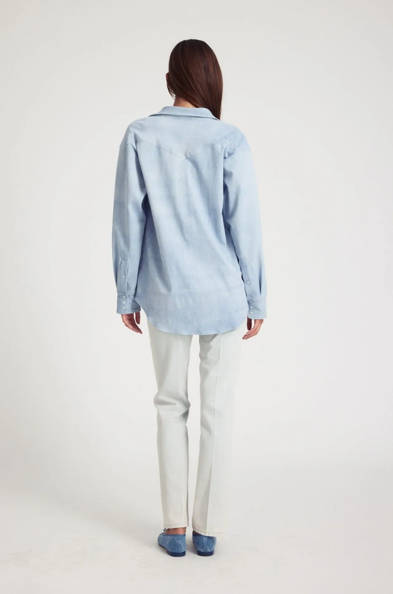 Sky Suede Western Button Down sold by SPRWMN product image thumbnail 4