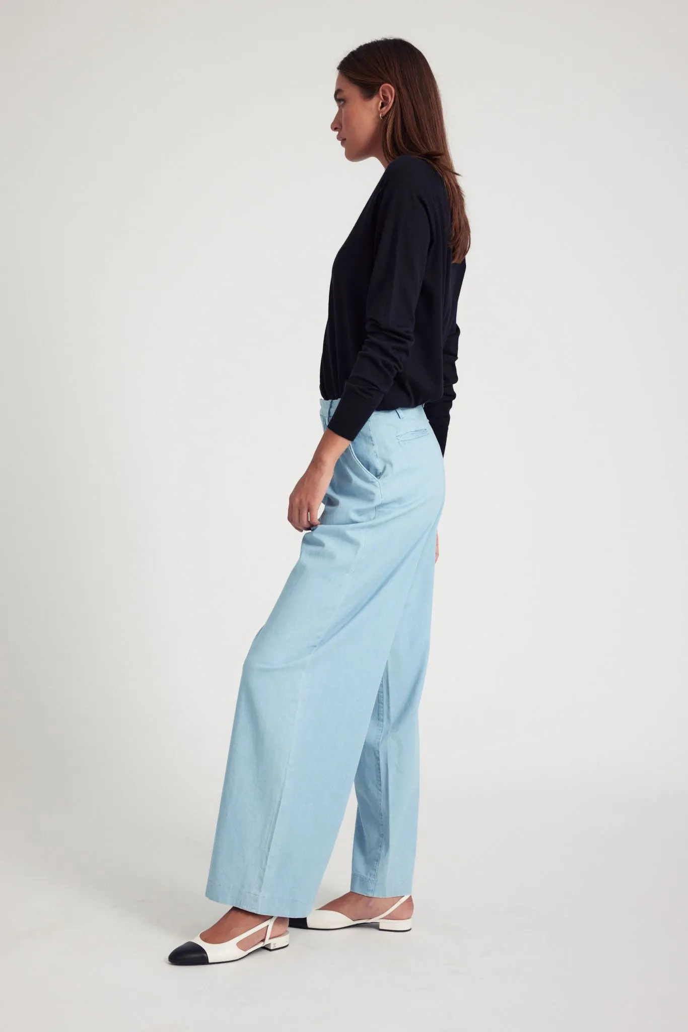 Chambray Pleated Trousers sold by SPRWMN product image thumbnail 3