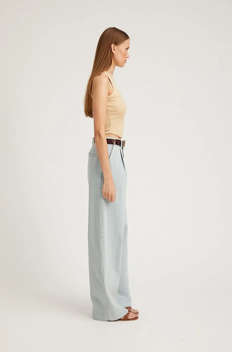 Denim Pleated Trousers sold by SPRWMN product image thumbnail 3