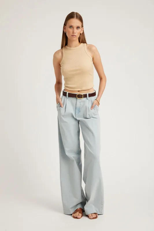 Bruni Denim Pleated Trousers sold by SPRWMN