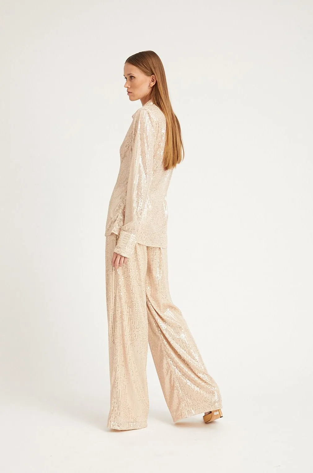 Off White Sequin Wide Leg Pants sold by SPRWMN product image thumbnail 2