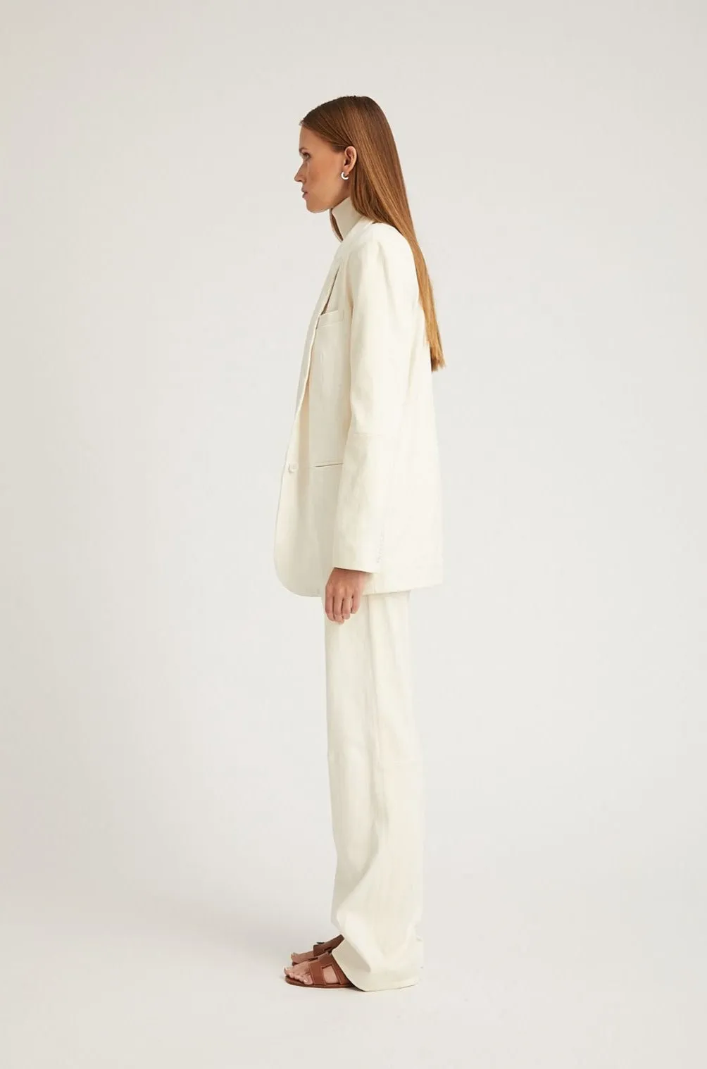 Off White Suede Blazer sold by SPRWMN product image thumbnail 3