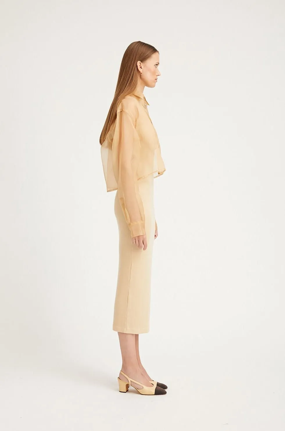 Sahara Organza Cropped Button Down sold by SPRWMN product image thumbnail 4