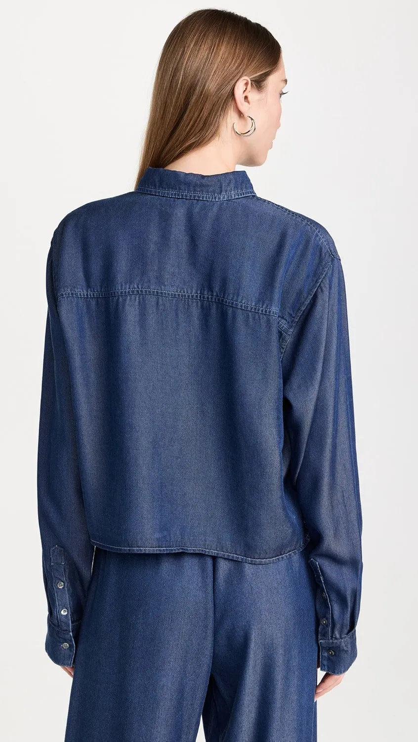 Chambray Cropped Button Down sold by SPRWMN product image thumbnail 4