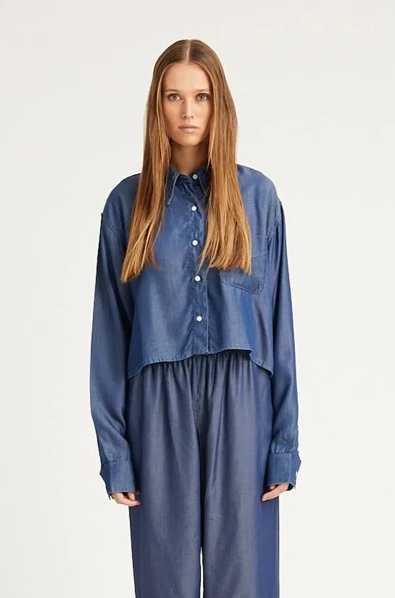 Chambray Cropped Button Down sold by SPRWMN product image thumbnail 5
