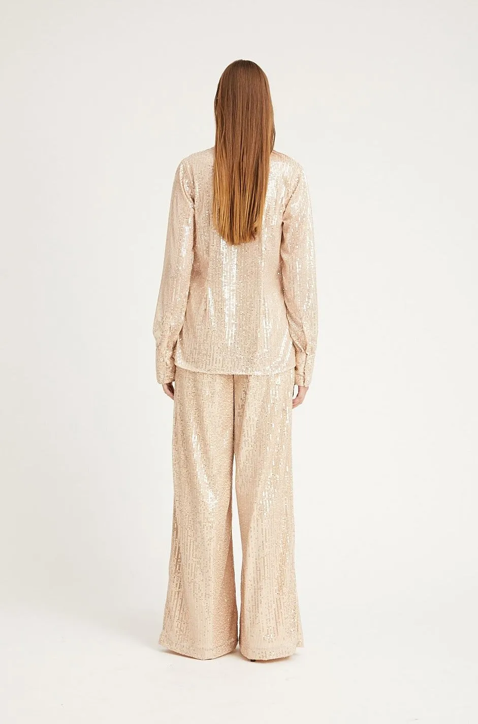 Off White Sequin Fitted Button Down sold by SPRWMN product image thumbnail 4