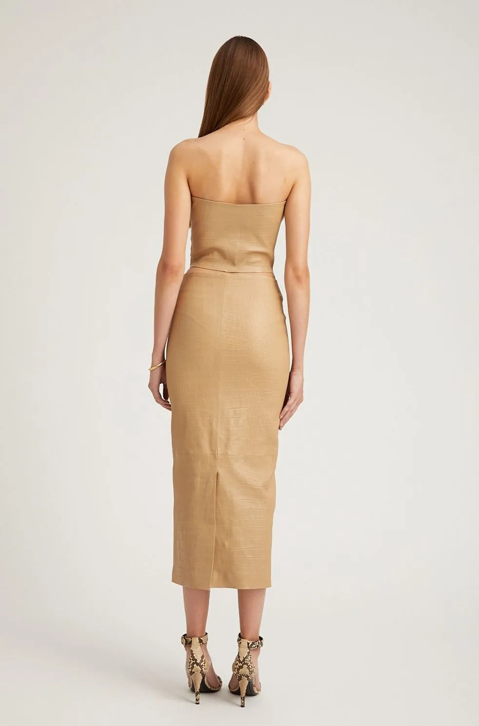 Sahara Embossed Leather Micro Tube Top sold by SPRWMN product image thumbnail 4