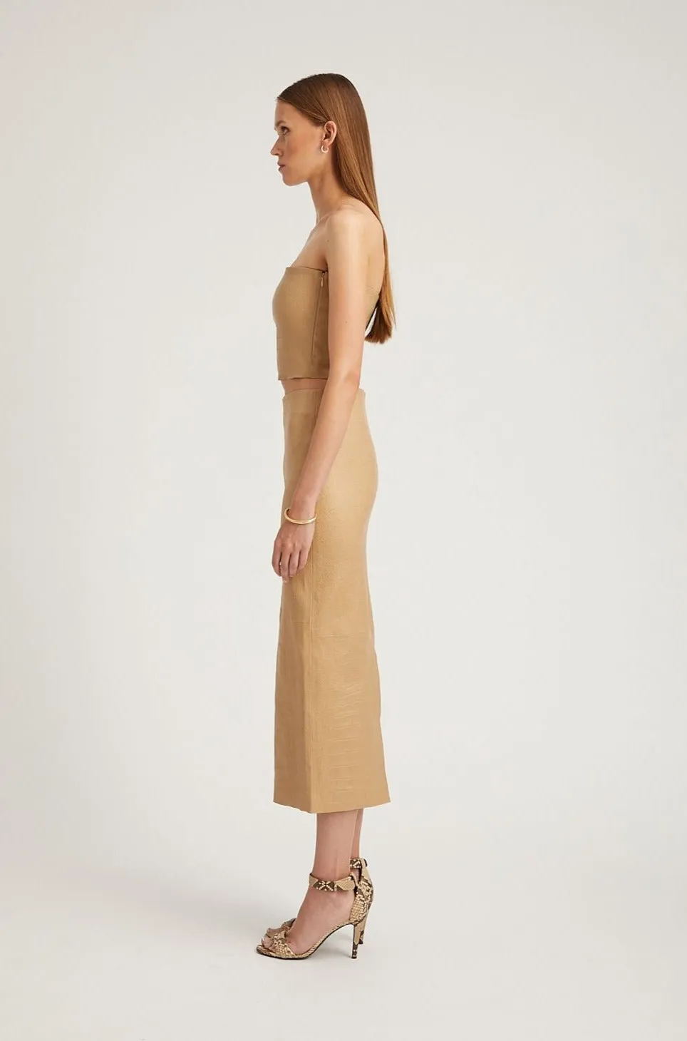 Sahara Embossed Leather Micro Tube Top sold by SPRWMN product image thumbnail 3