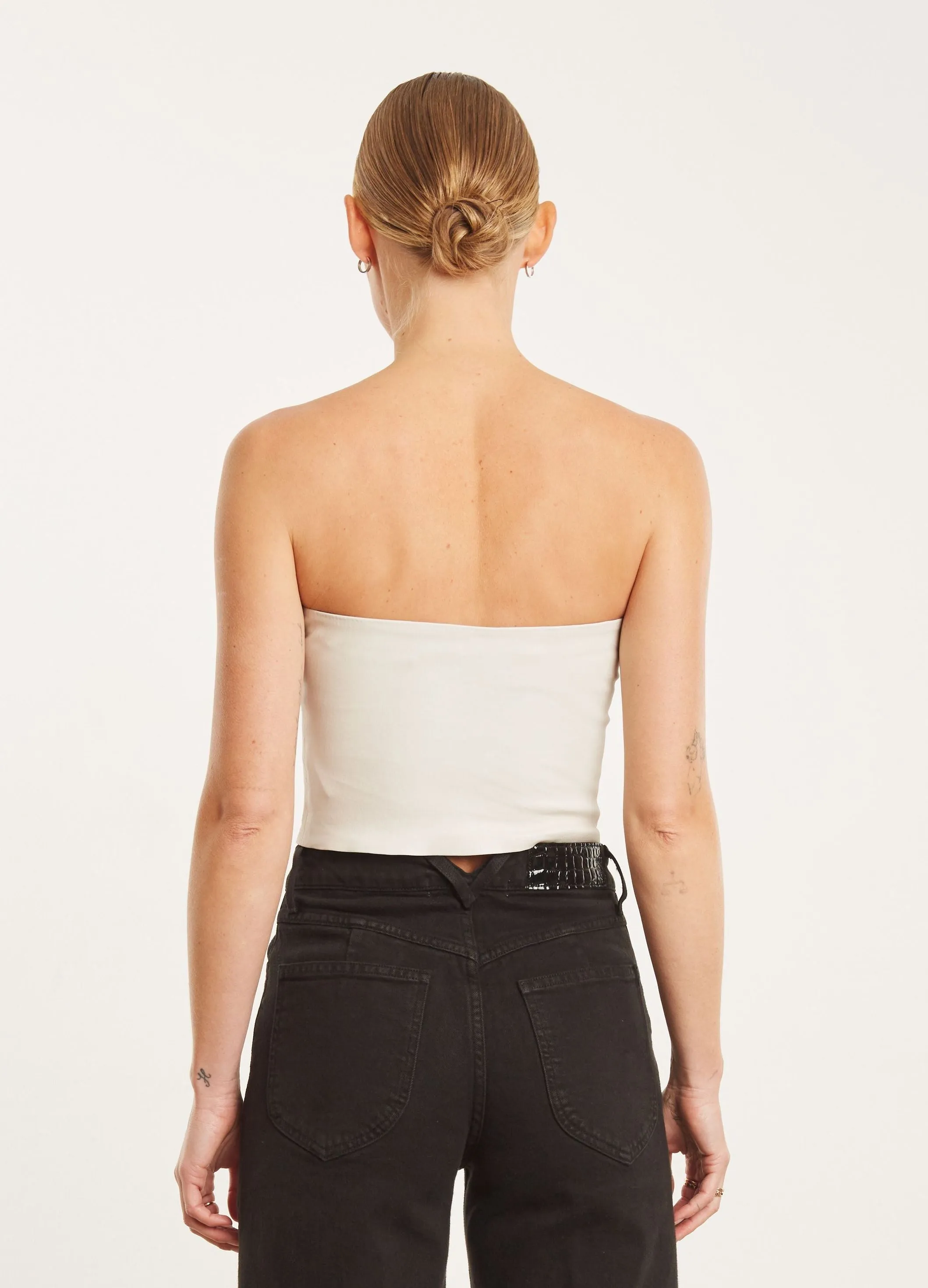 Chalk Leather Micro Tube Top sold by SPRWMN product image thumbnail 3