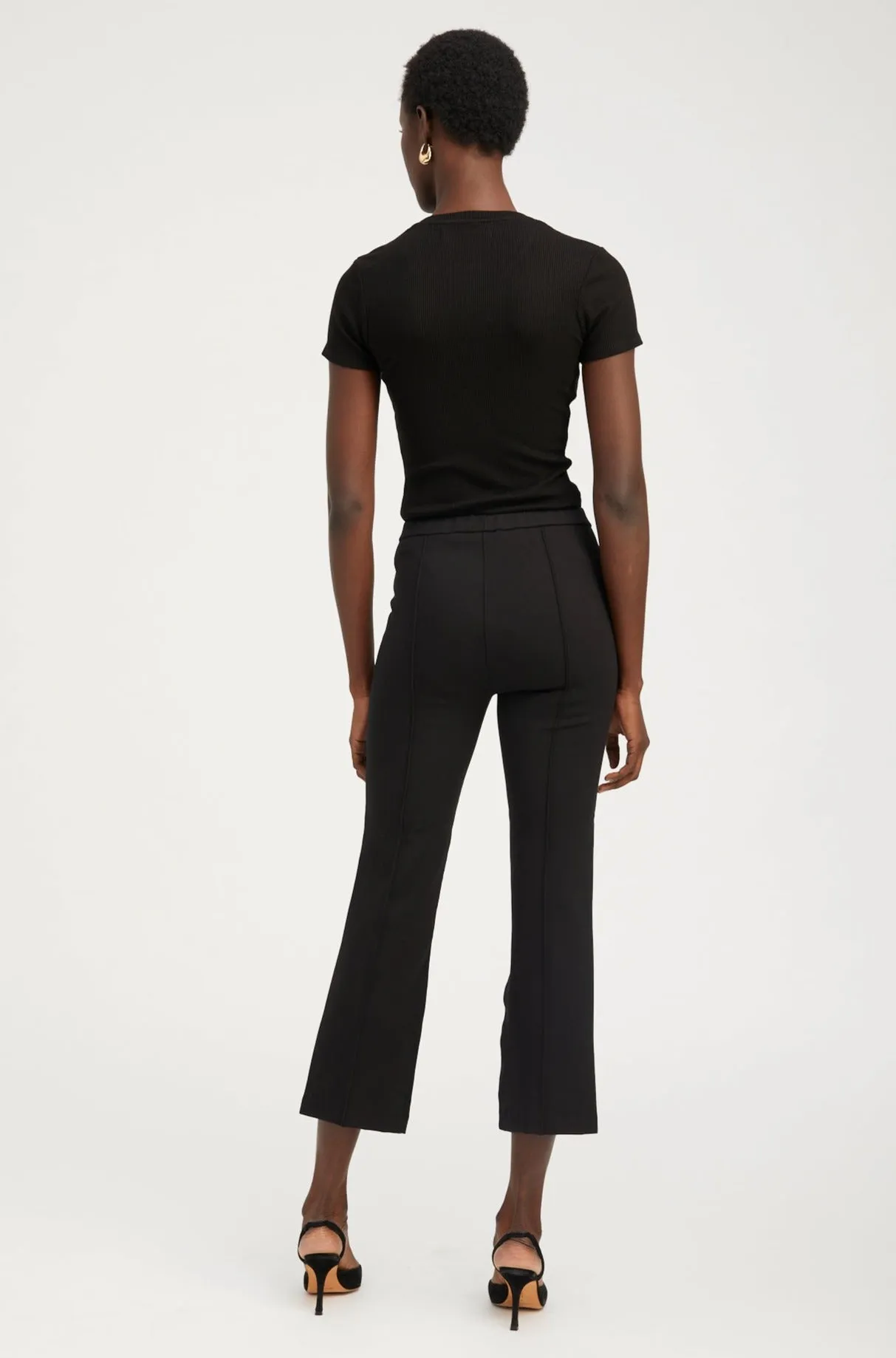 Black Casanova Ankle Flare Pintuck Pants sold by SPRWMN product image thumbnail 4