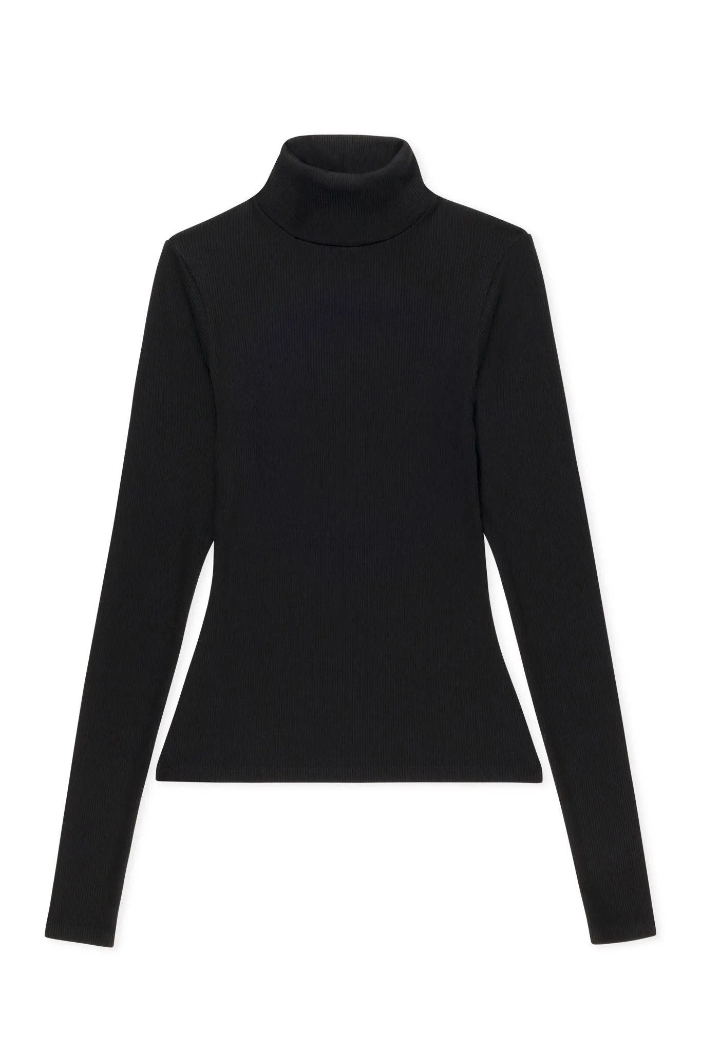 Black Rib Long Sleeve Turtleneck sold by SPRWMN product image thumbnail 2
