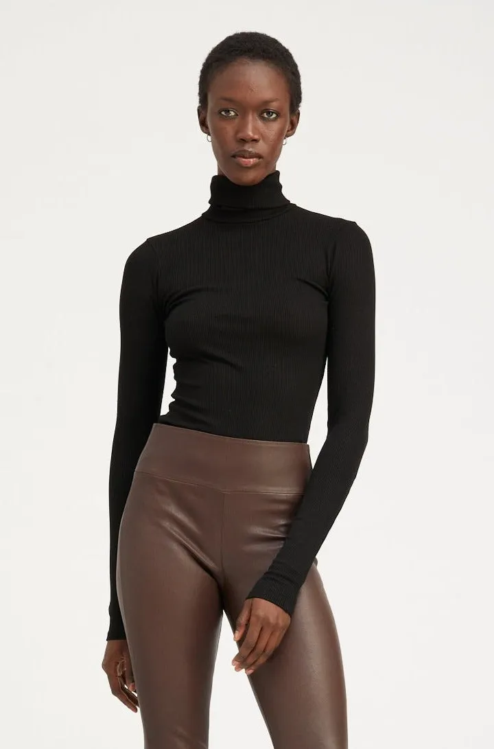 Black Rib Long Sleeve Turtleneck sold by SPRWMN product image thumbnail 5