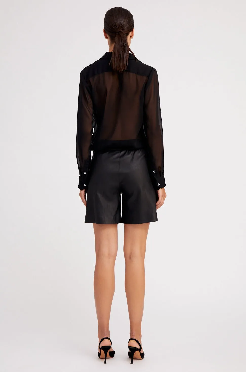 Black Silk Fitted Button Down sold by SPRWMN product image thumbnail 4