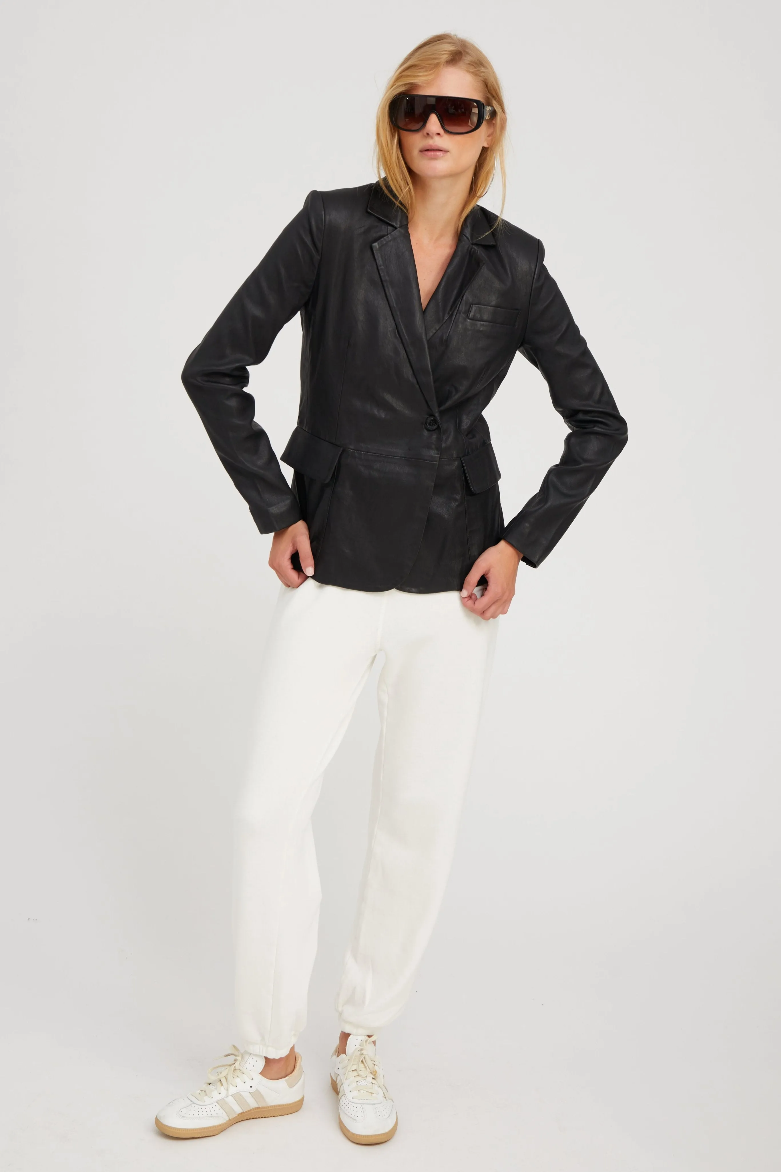 Leather Fitted Blazer sold by SPRWMN product image thumbnail 3