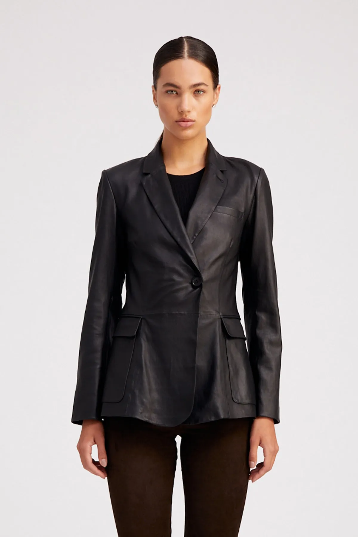 Leather Fitted Blazer sold by SPRWMN product image thumbnail 5