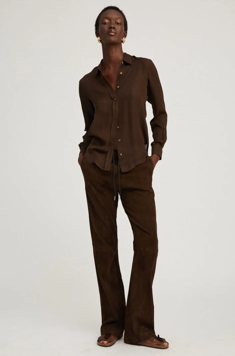 Americano Silk Fitted Button Down sold by SPRWMN product image thumbnail 3