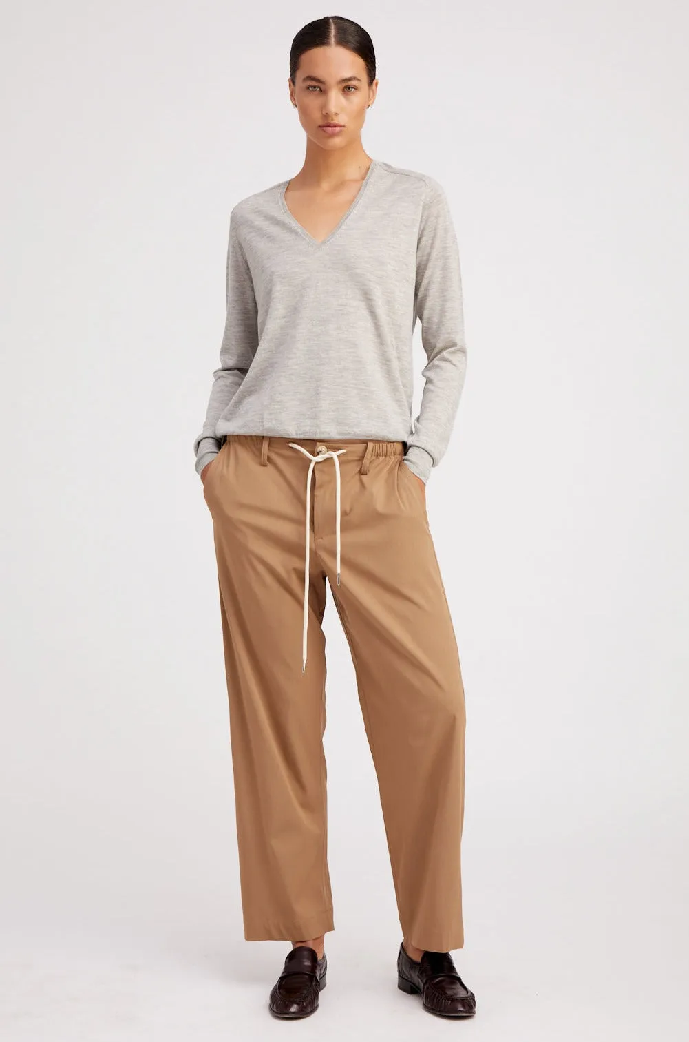 Khaki Drawstring Trousers sold by SPRWMN