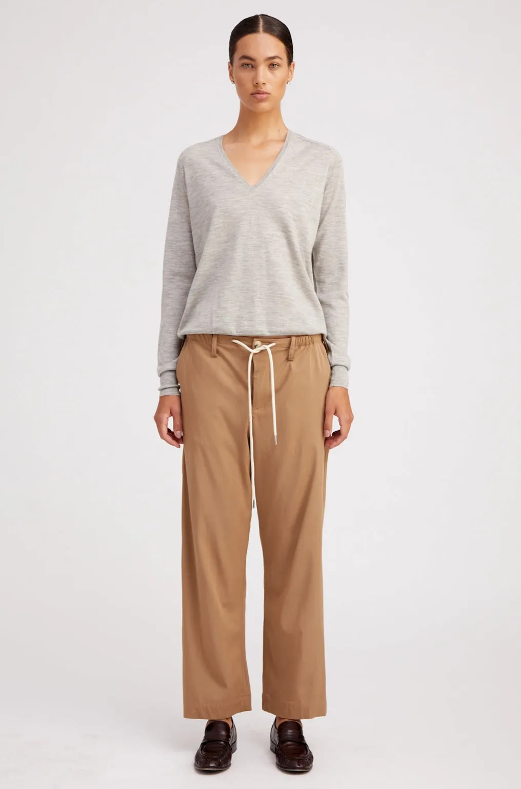 Khaki Drawstring Trousers sold by SPRWMN product image thumbnail 2