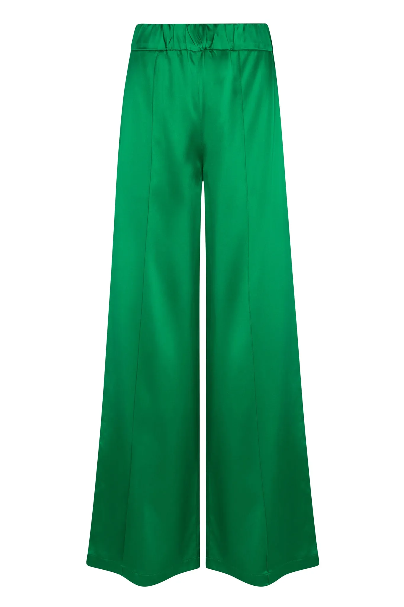 Green Silk Wide Leg Pintuck Pants sold by SPRWMN product image thumbnail 2