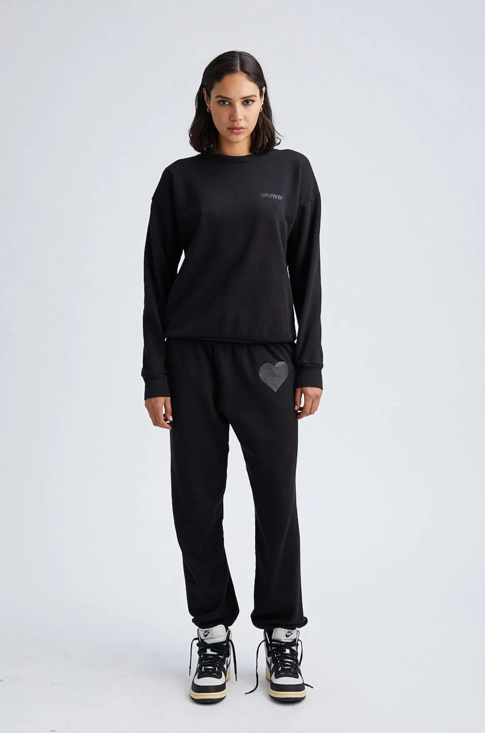 Black Glossy Logo Sweatshirt sold by SPRWMN