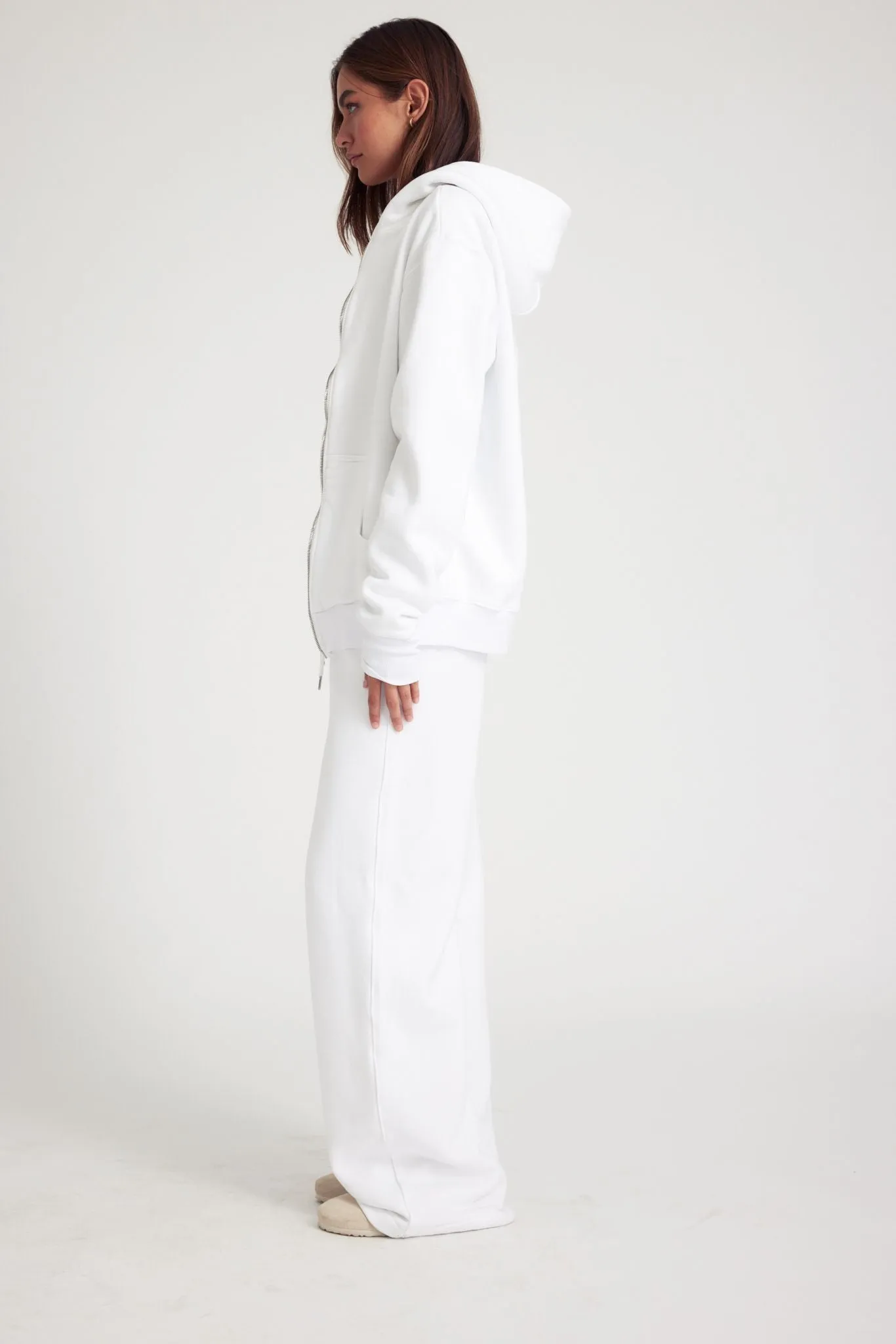 White Zip Up Hoodie sold by SPRWMN product image thumbnail 4